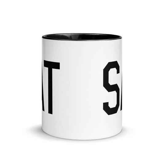 Aviation-Theme Coffee Mug - Black • SAT San Antonio • YHM Designs - Image 02