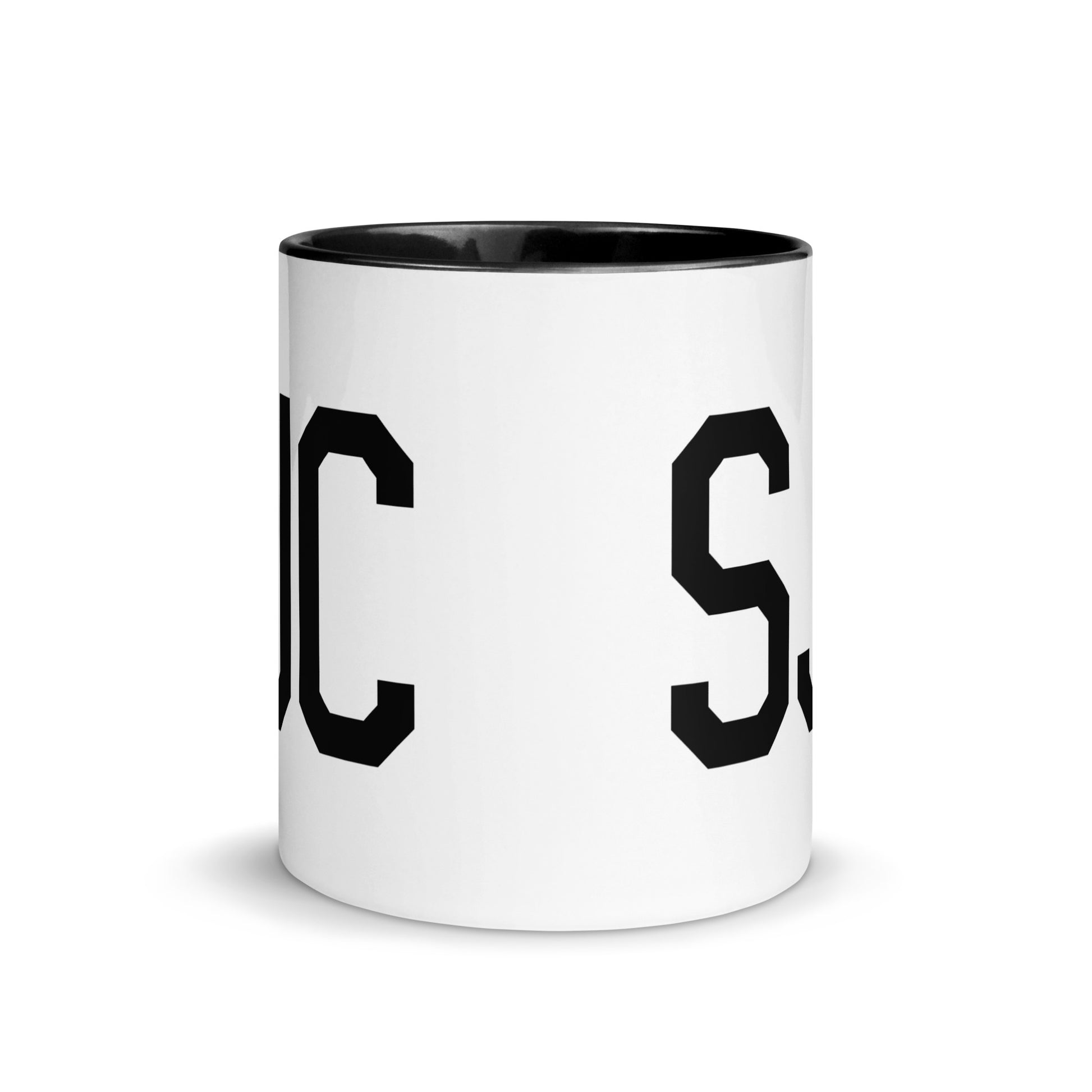 Airport Code Coffee Mug - Black • SJC San Jose • YHM Designs - Image 02
