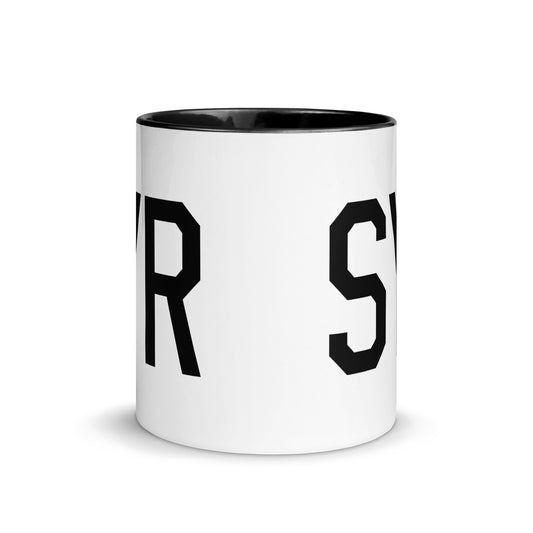 Aviation-Theme Coffee Mug - Black • SYR Syracuse • YHM Designs - Image 02