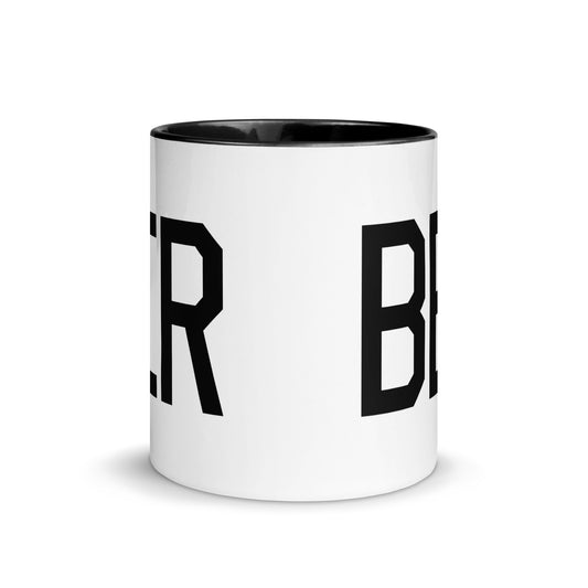 Airport Code Coffee Mug - Black • BER Berlin • YHM Designs - Image 02