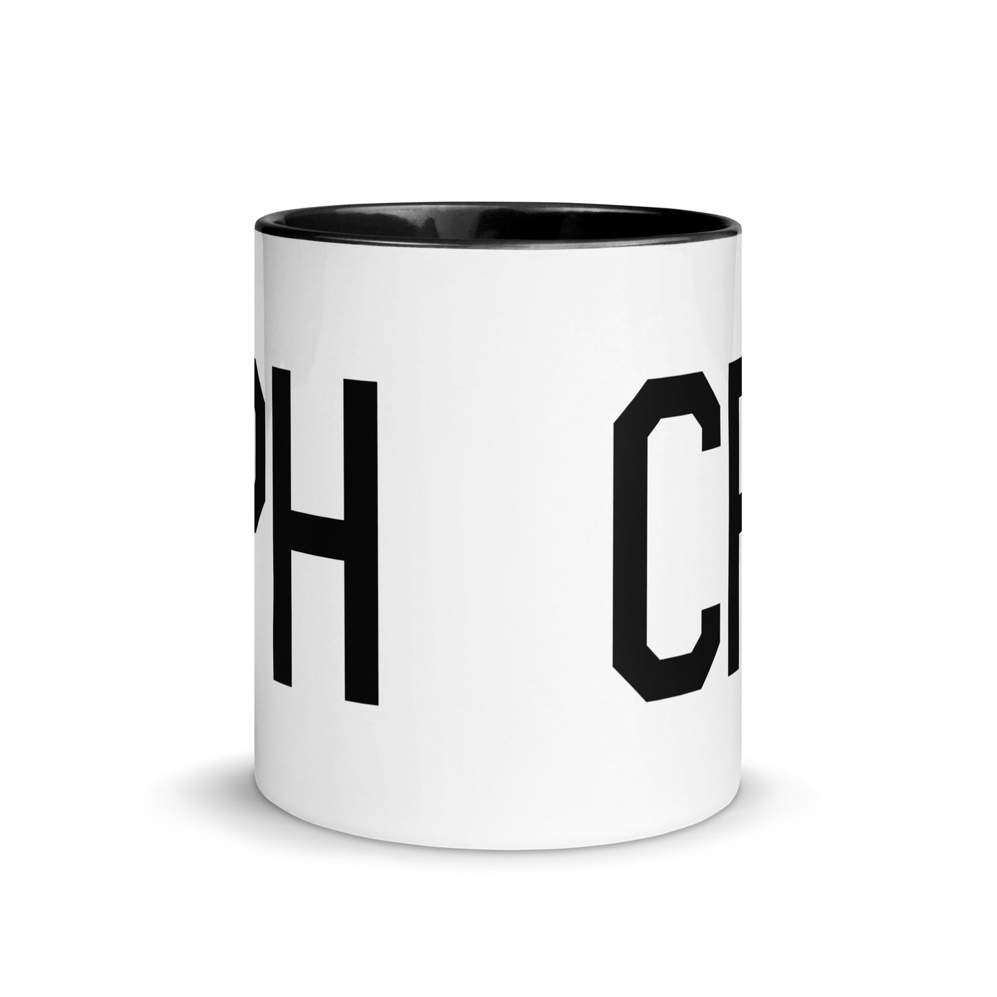 Airport Code Coffee Mug - Black • CPH Copenhagen • YHM Designs - Image 02