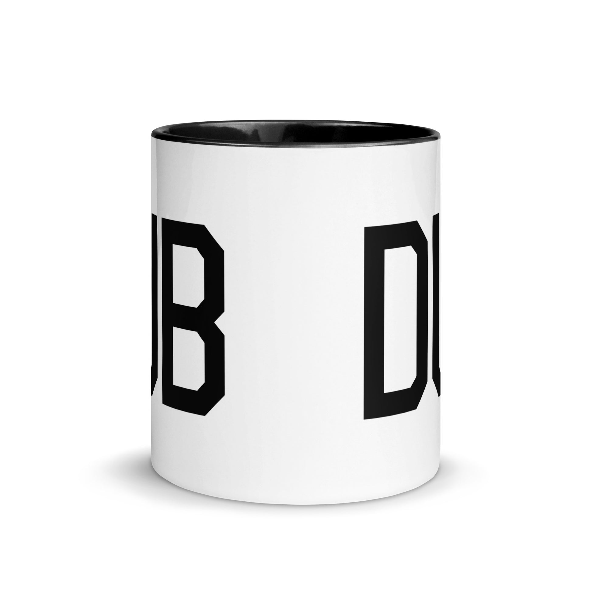 Airport Code Coffee Mug - Black • DUB Dublin • YHM Designs - Image 02