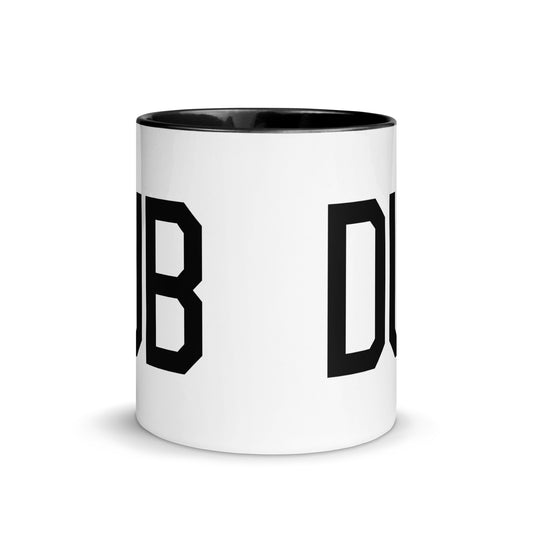 Airport Code Coffee Mug - Black • DUB Dublin • YHM Designs - Image 02
