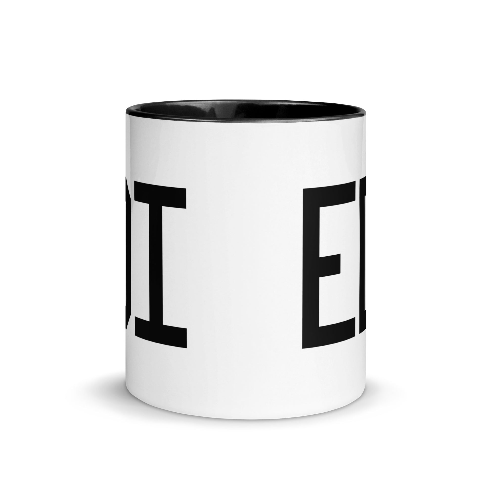 Airport Code Coffee Mug - Black • EDI Edinburgh • YHM Designs - Image 02