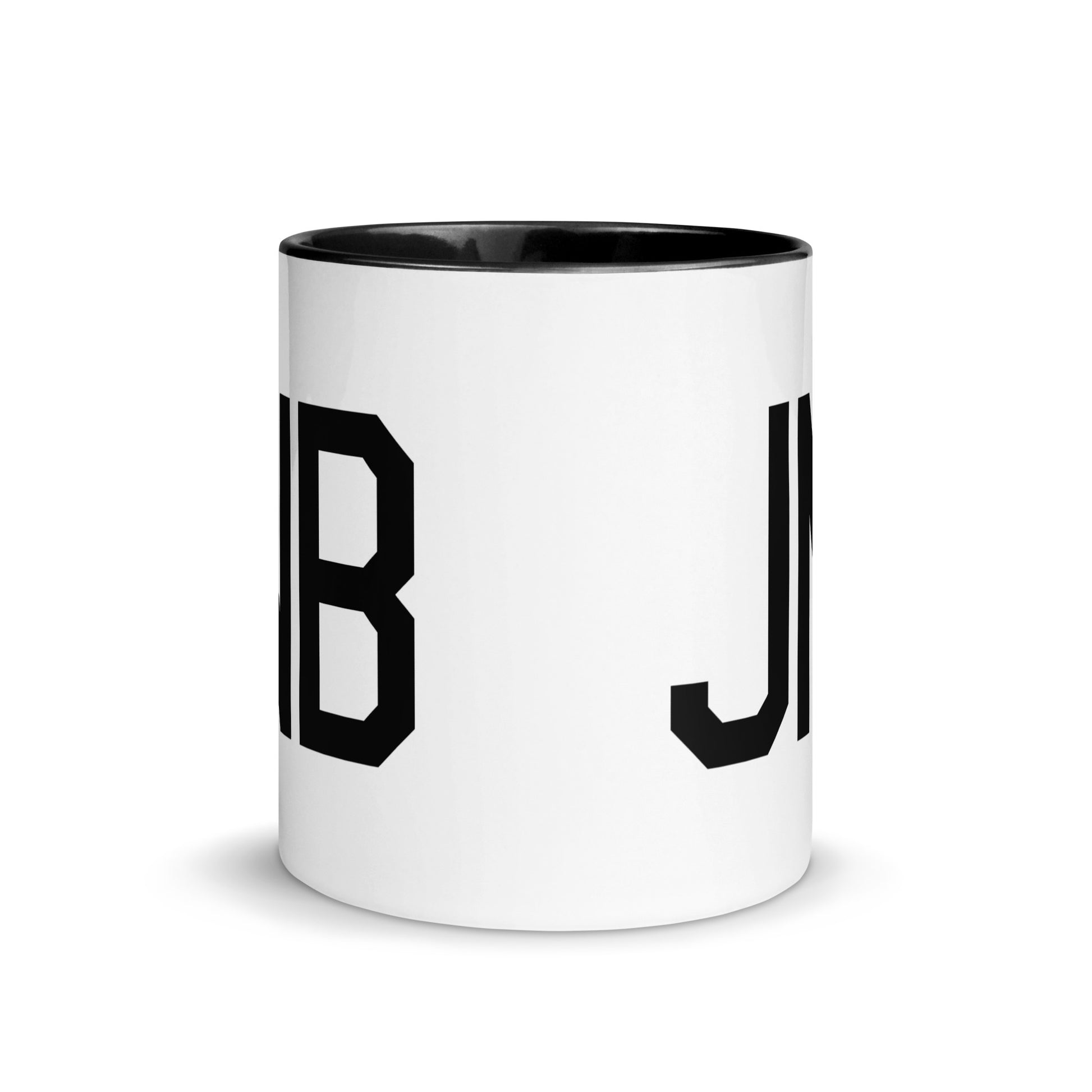 Airport Code Coffee Mug - Black • JNB Johannesburg • YHM Designs - Image 02