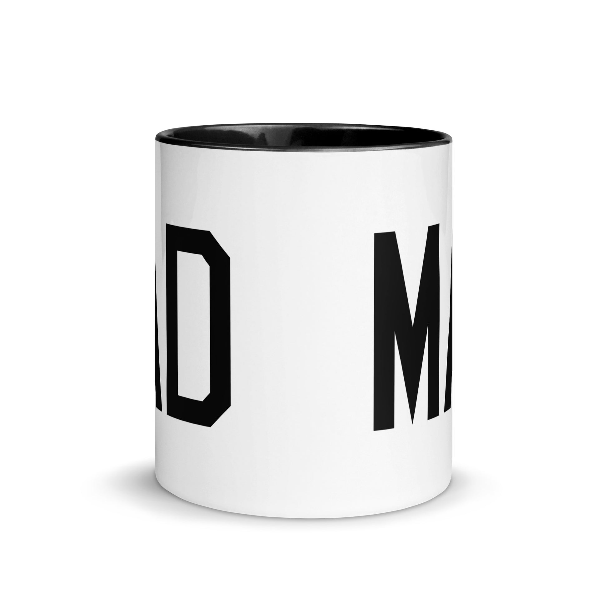 Airport Code Coffee Mug - Black • MAD Madrid • YHM Designs - Image 02