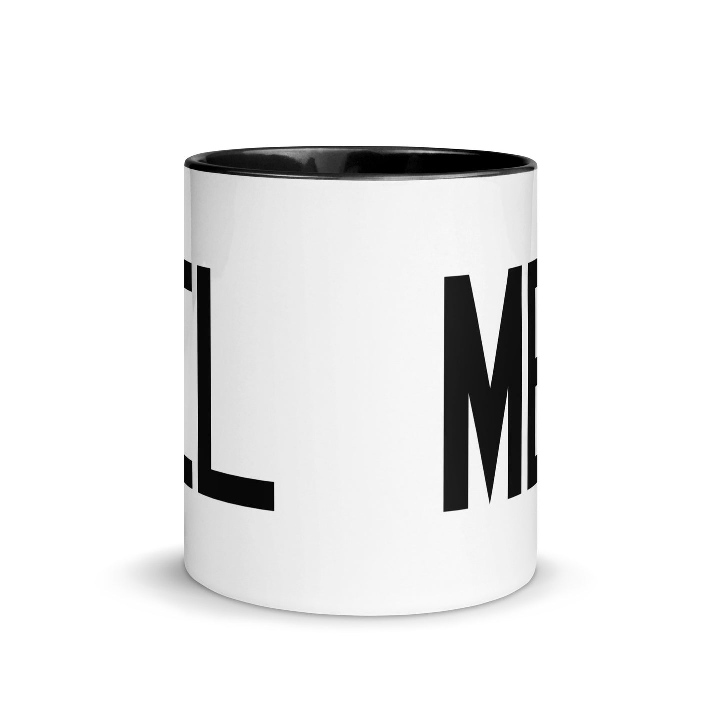 Airport Code Coffee Mug - Black • MEL Melbourne • YHM Designs - Image 02