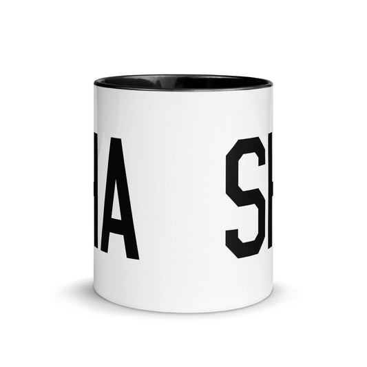 Aviation-Theme Coffee Mug - Black • SHA Shanghai • YHM Designs - Image 02