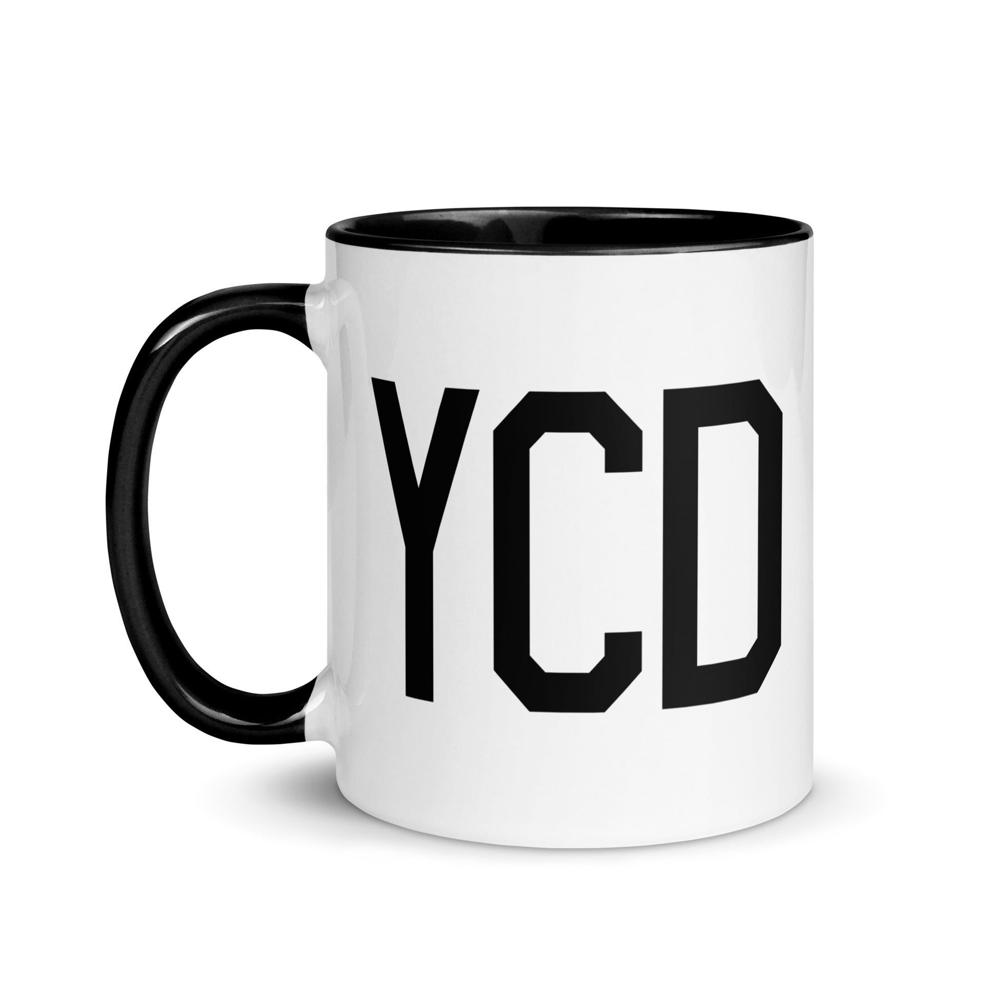 Airport Code Coffee Mug - Black • YCD Nanaimo • YHM Designs - Image 03