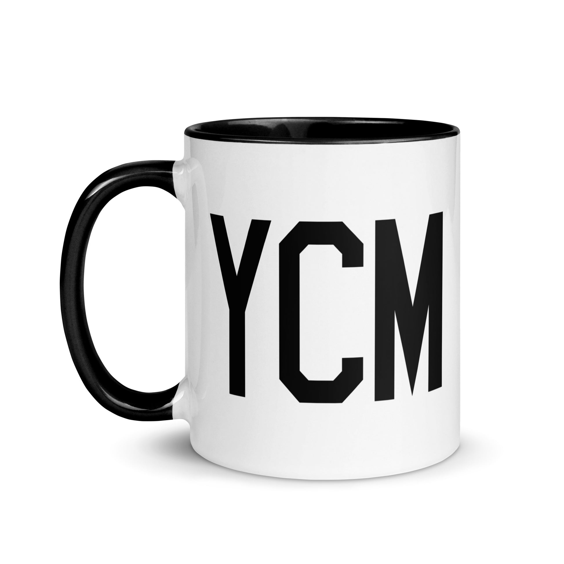 Airport Code Coffee Mug - Black • YCM St. Catharines • YHM Designs - Image 03