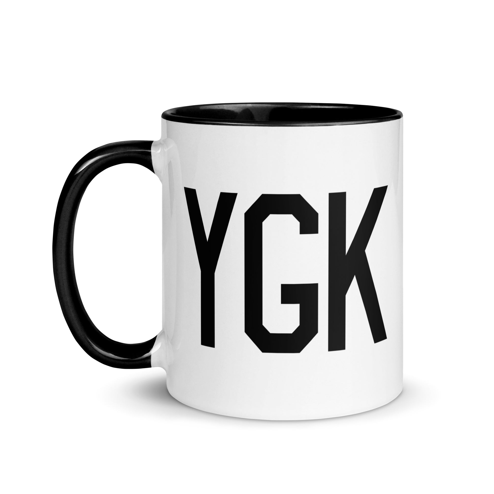 Airport Code Coffee Mug - Black • YGK Kingston • YHM Designs - Image 03