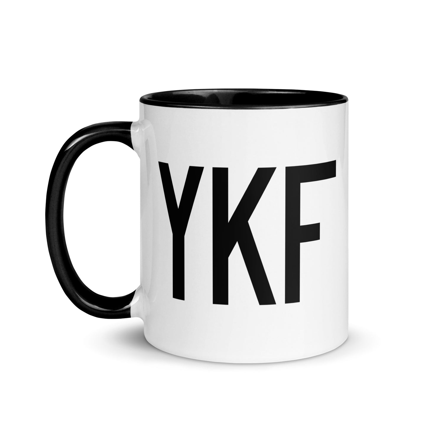 Airport Code Coffee Mug - Black • YKF Waterloo • YHM Designs - Image 03