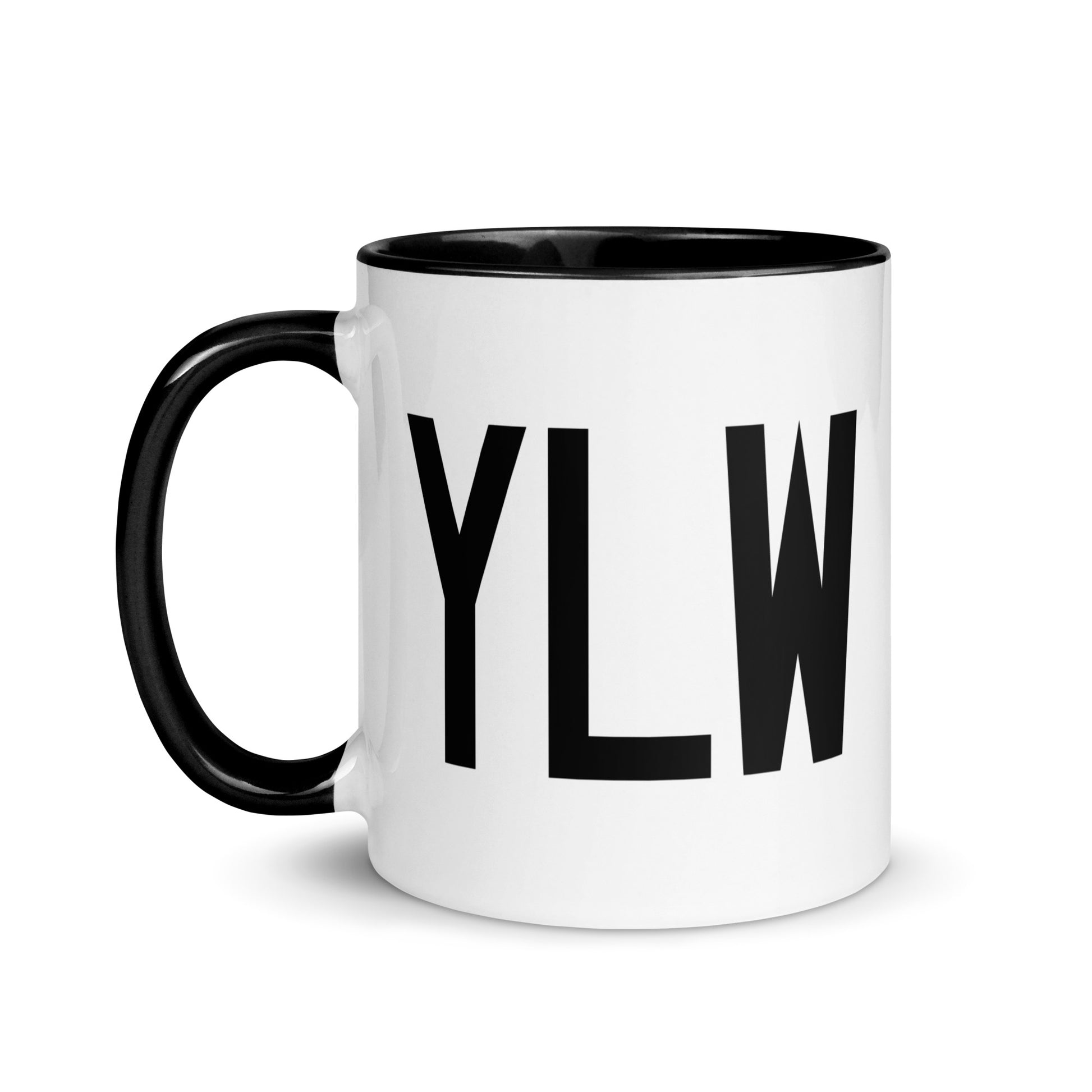 Airport Code Coffee Mug - Black • YLW Kelowna • YHM Designs - Image 03