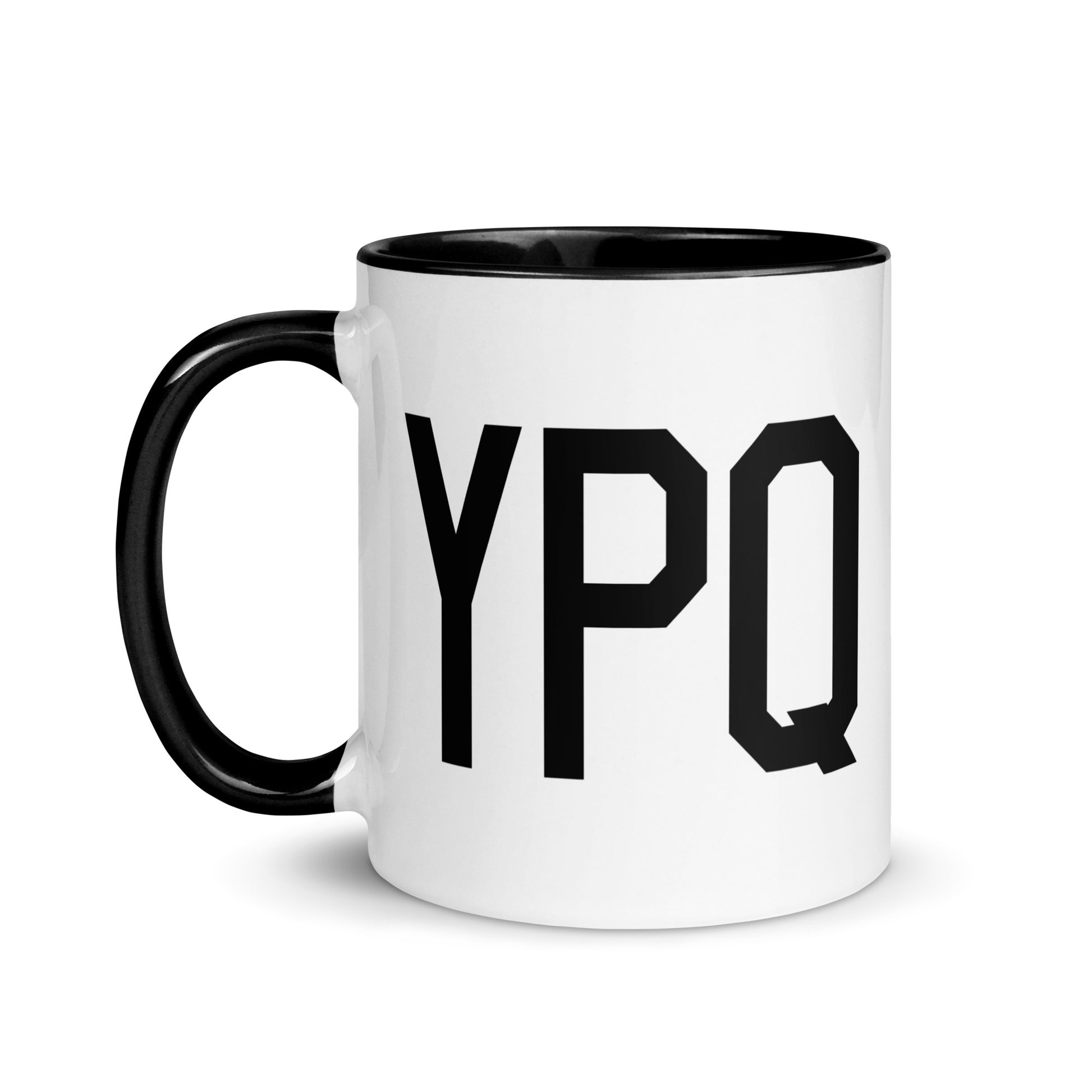 Airport Code Coffee Mug - Black • YPQ Peterborough • YHM Designs - Image 03