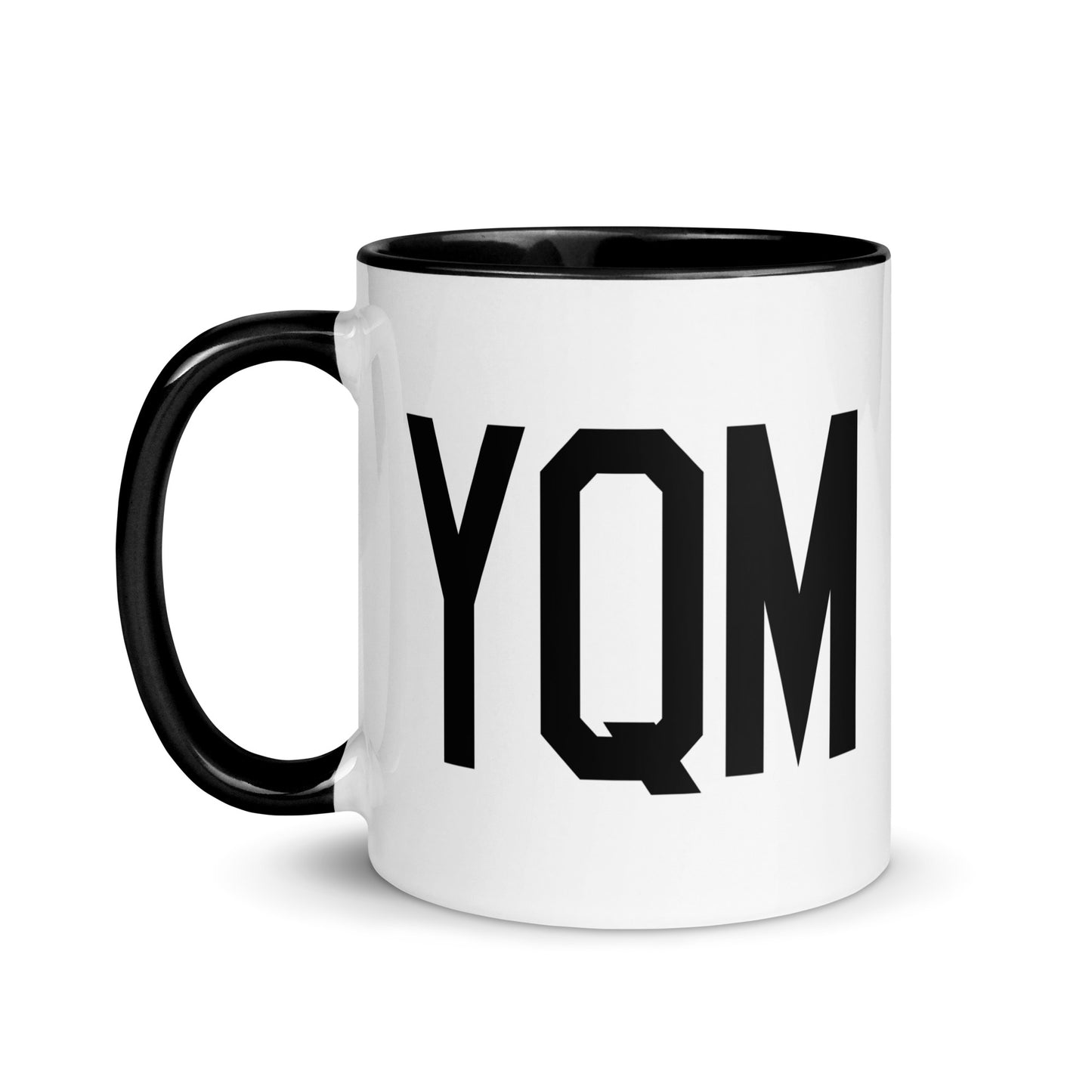 Airport Code Coffee Mug - Black • YQM Moncton • YHM Designs - Image 03
