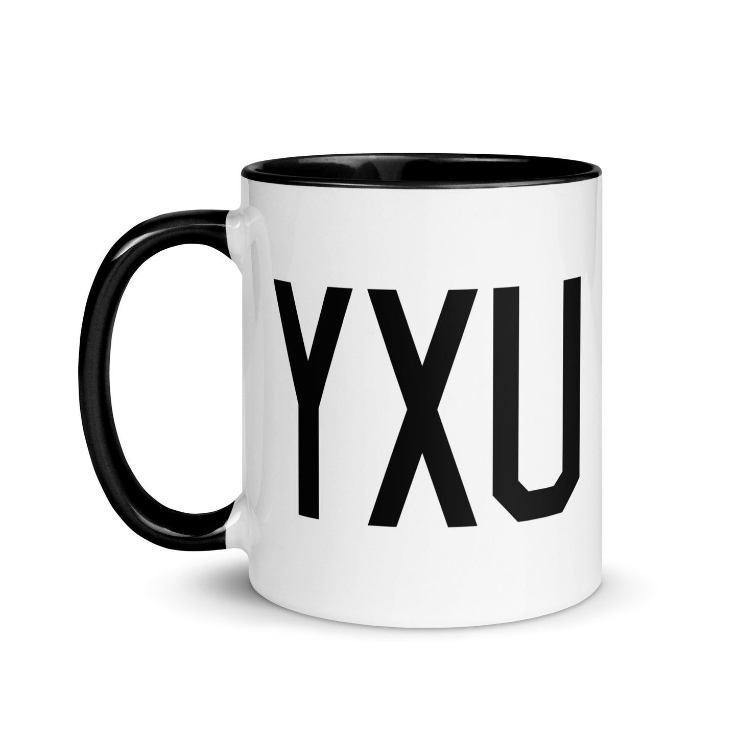 Airport Code Coffee Mug - Black • YXU London • YHM Designs - Image 03