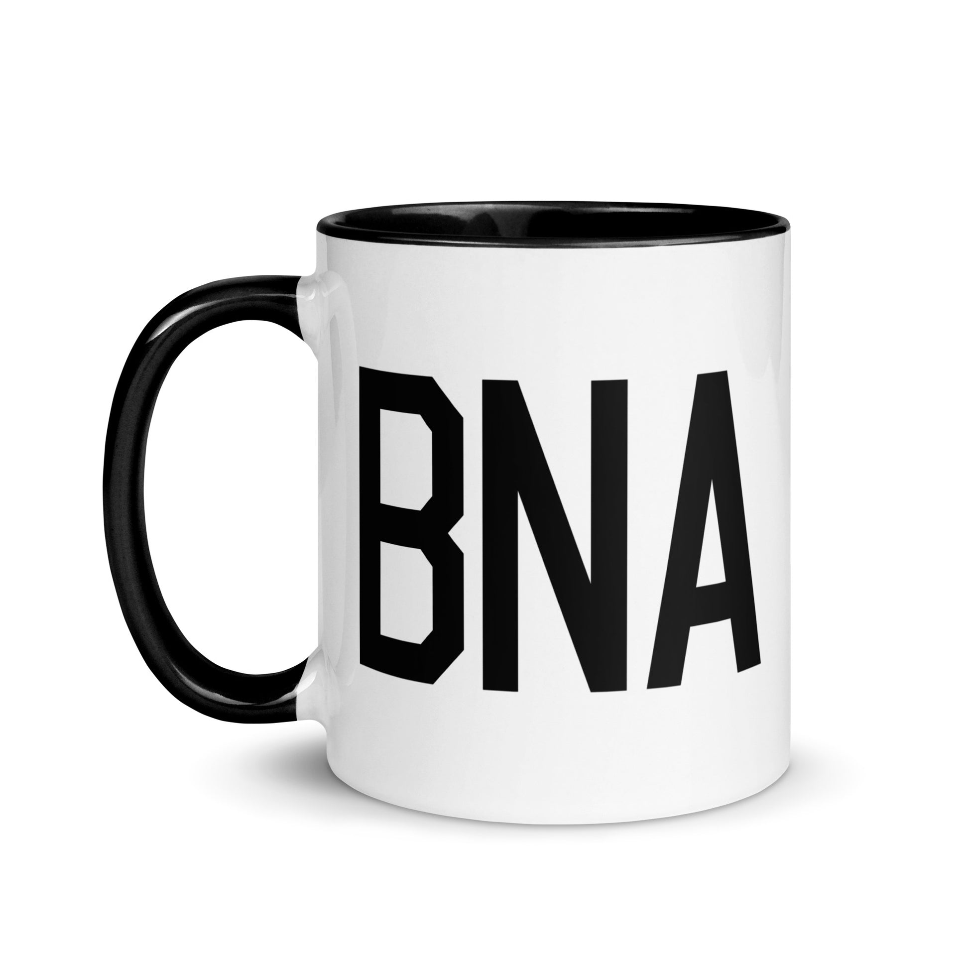 Airport Code Coffee Mug - Black • BNA Nashville • YHM Designs - Image 03