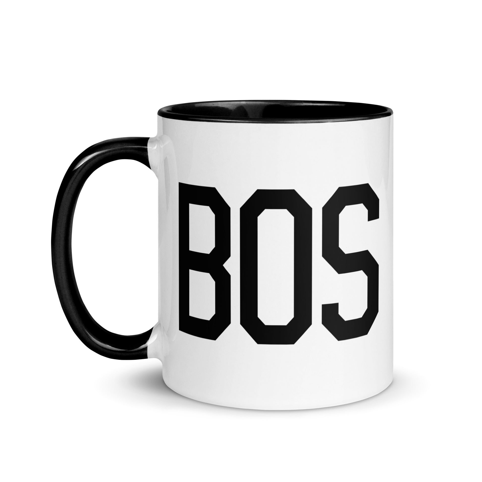 Airport Code Coffee Mug - Black • BOS Boston • YHM Designs - Image 03