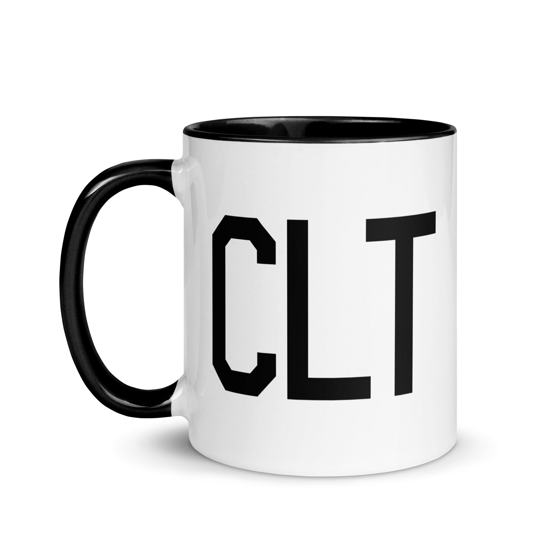 Aviation-Theme Coffee Mug - Black • CLT Charlotte • YHM Designs - Image 03