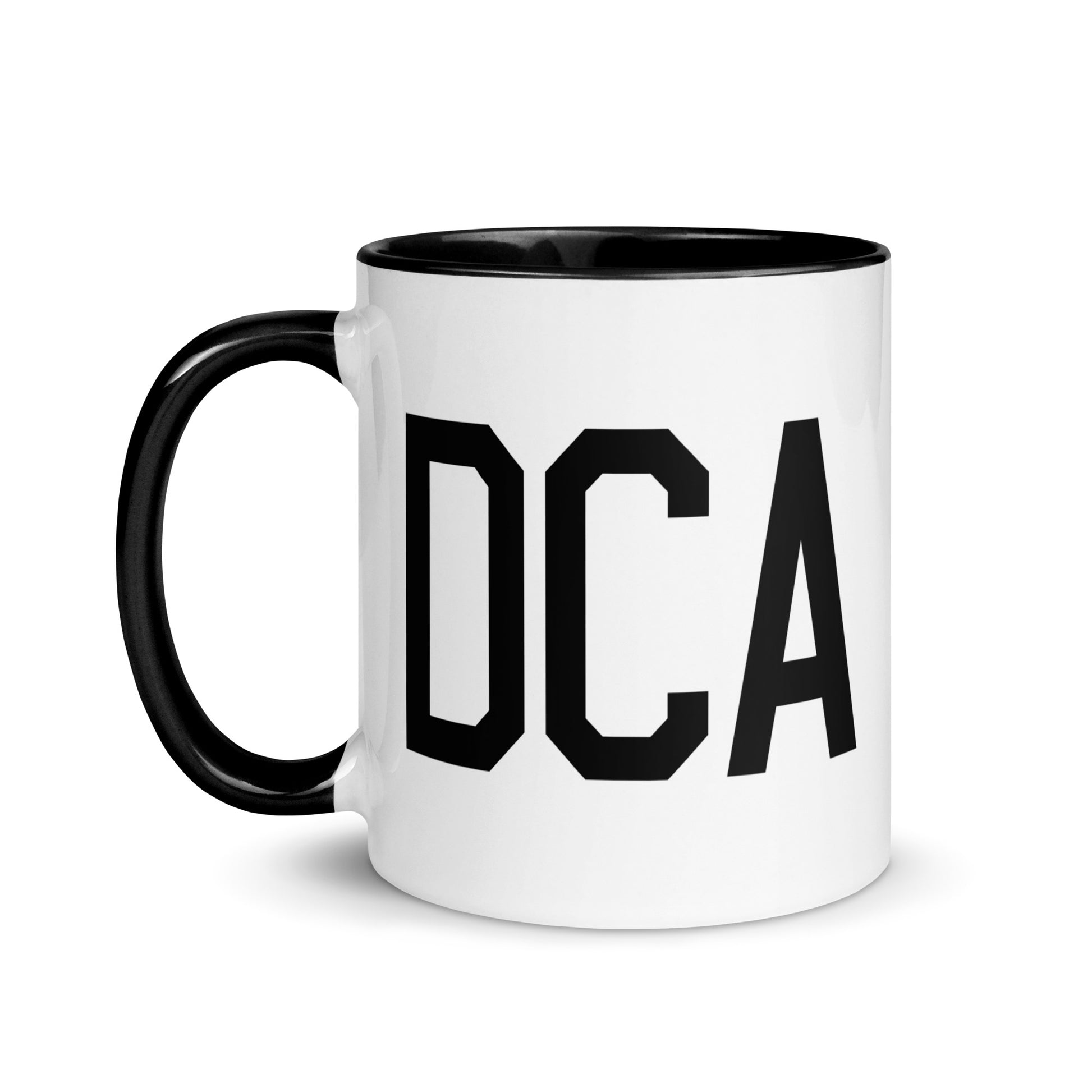 Airport Code Coffee Mug - Black • DCA Washington • YHM Designs - Image 03