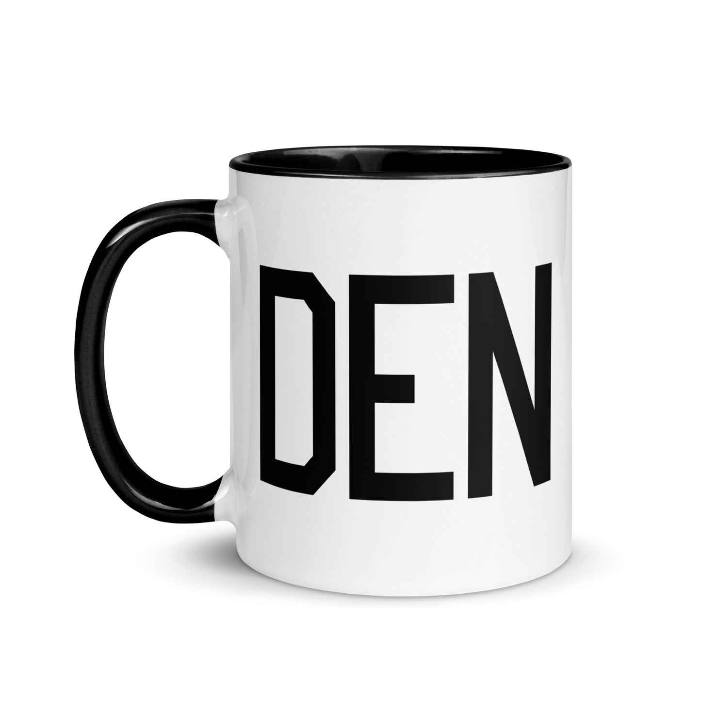 Airport Code Coffee Mug - Black • DEN Denver • YHM Designs - Image 03