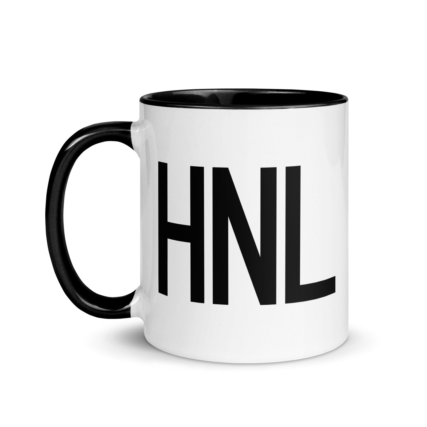 Airport Code Coffee Mug - Black • HNL Honolulu • YHM Designs - Image 03