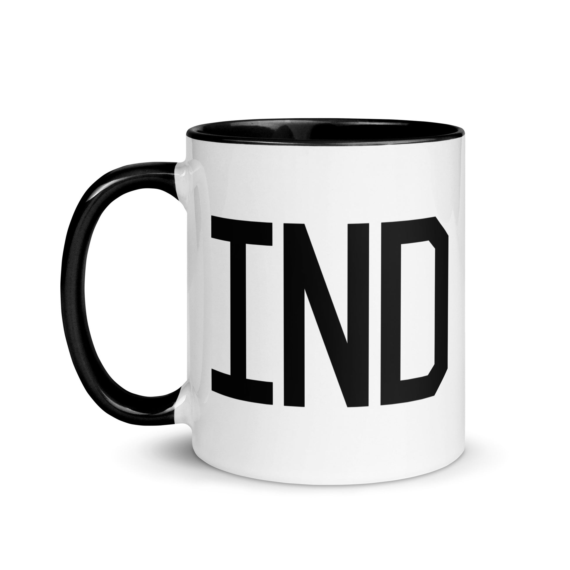 Aviation-Theme Coffee Mug - Black • IND Indianapolis • YHM Designs - Image 03
