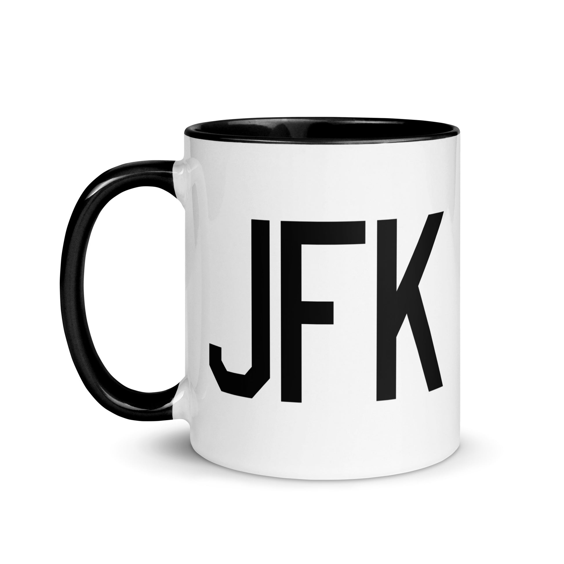 Aviation-Theme Coffee Mug - Black • JFK New York City • YHM Designs - Image 03
