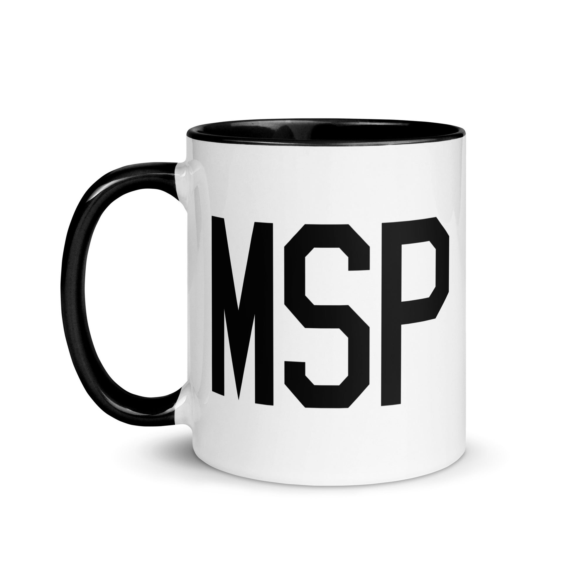 Airport Code Coffee Mug - Black • MSP Minneapolis • YHM Designs - Image 03