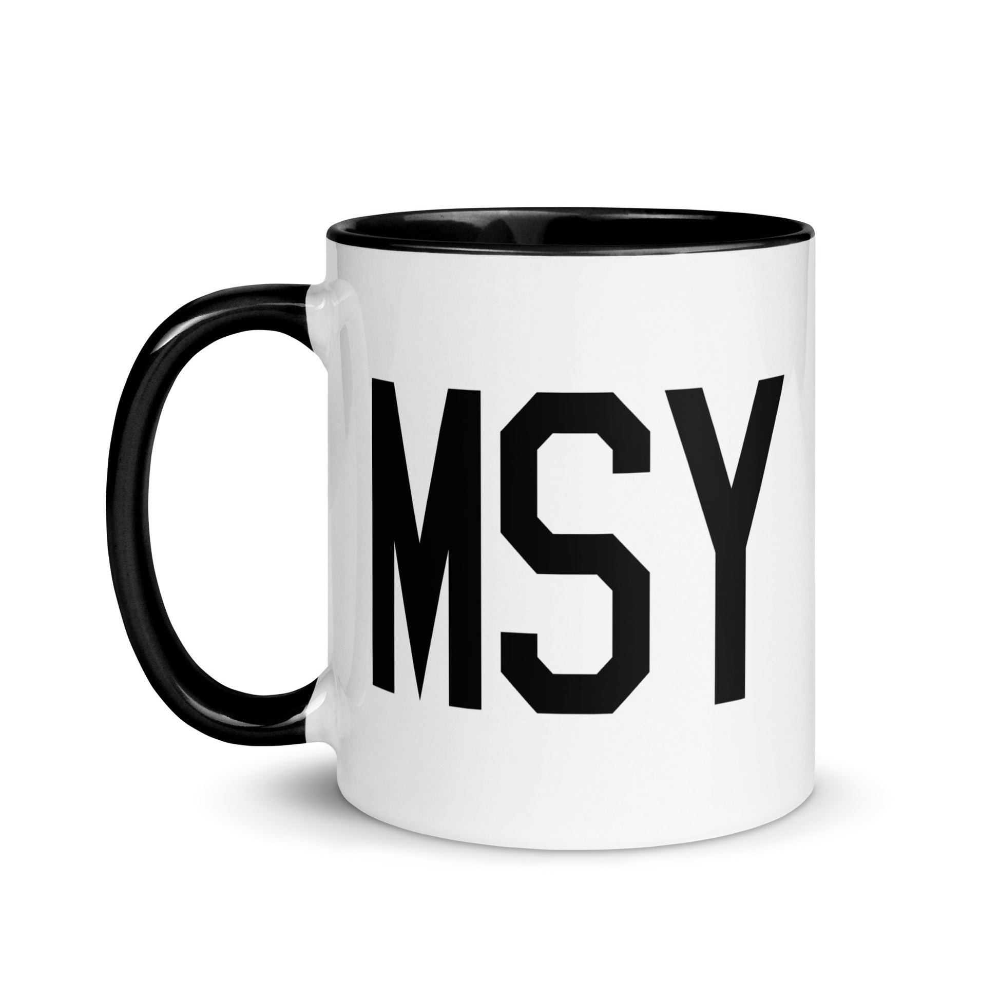 Aviation-Theme Coffee Mug - Black • MSY New Orleans • YHM Designs - Image 03