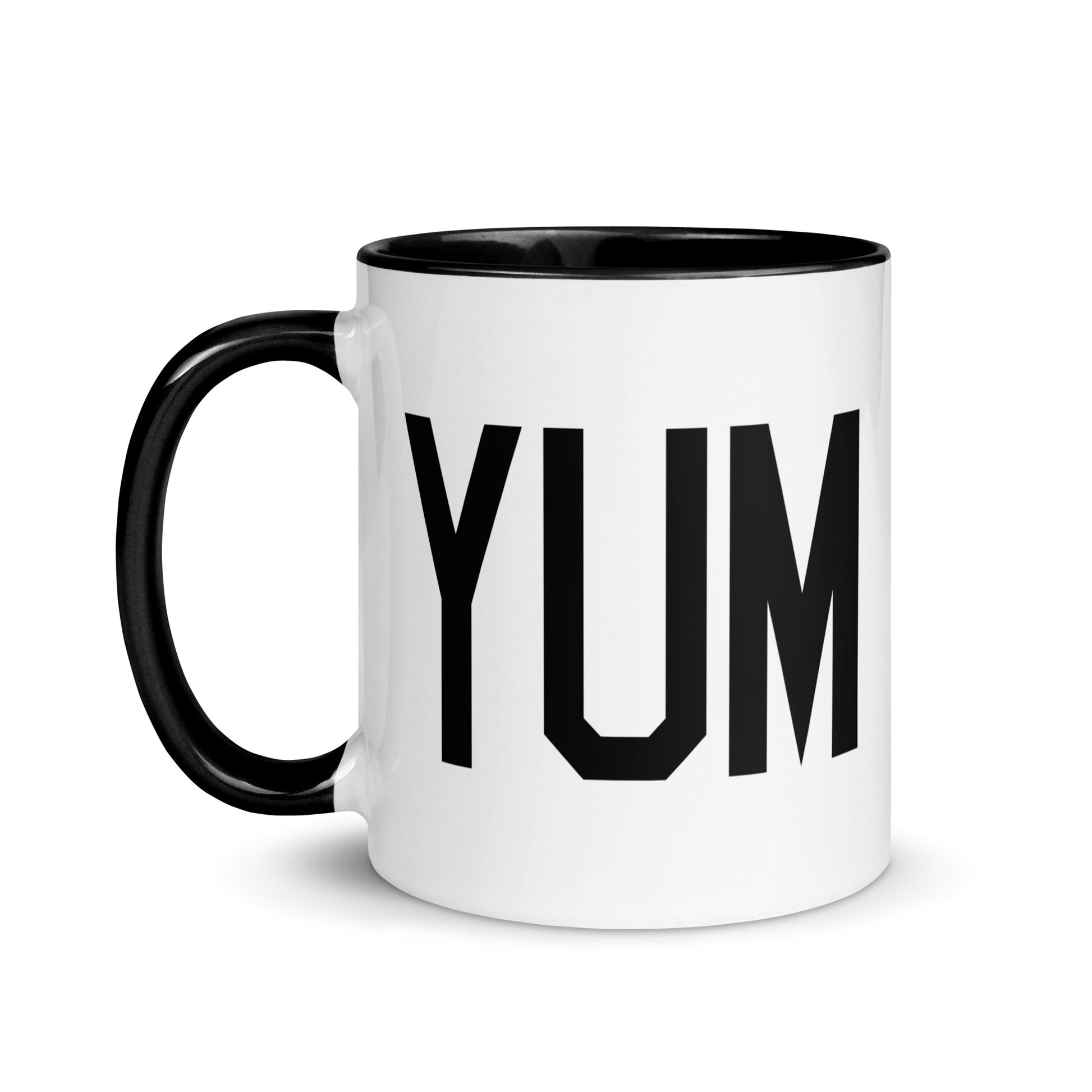 Airport Code Coffee Mug - Black • YUM Yuma • YHM Designs - Image 03