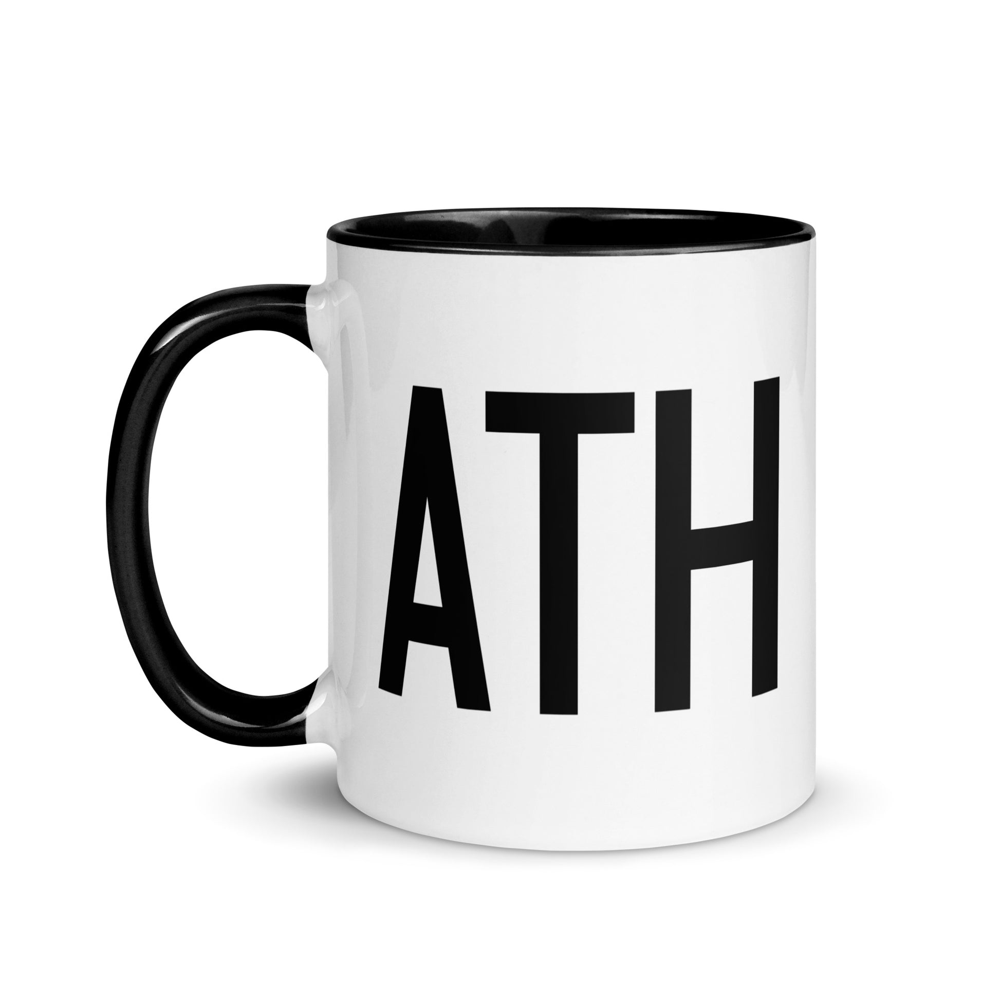 Airport Code Coffee Mug - Black • ATH Athens • YHM Designs - Image 03
