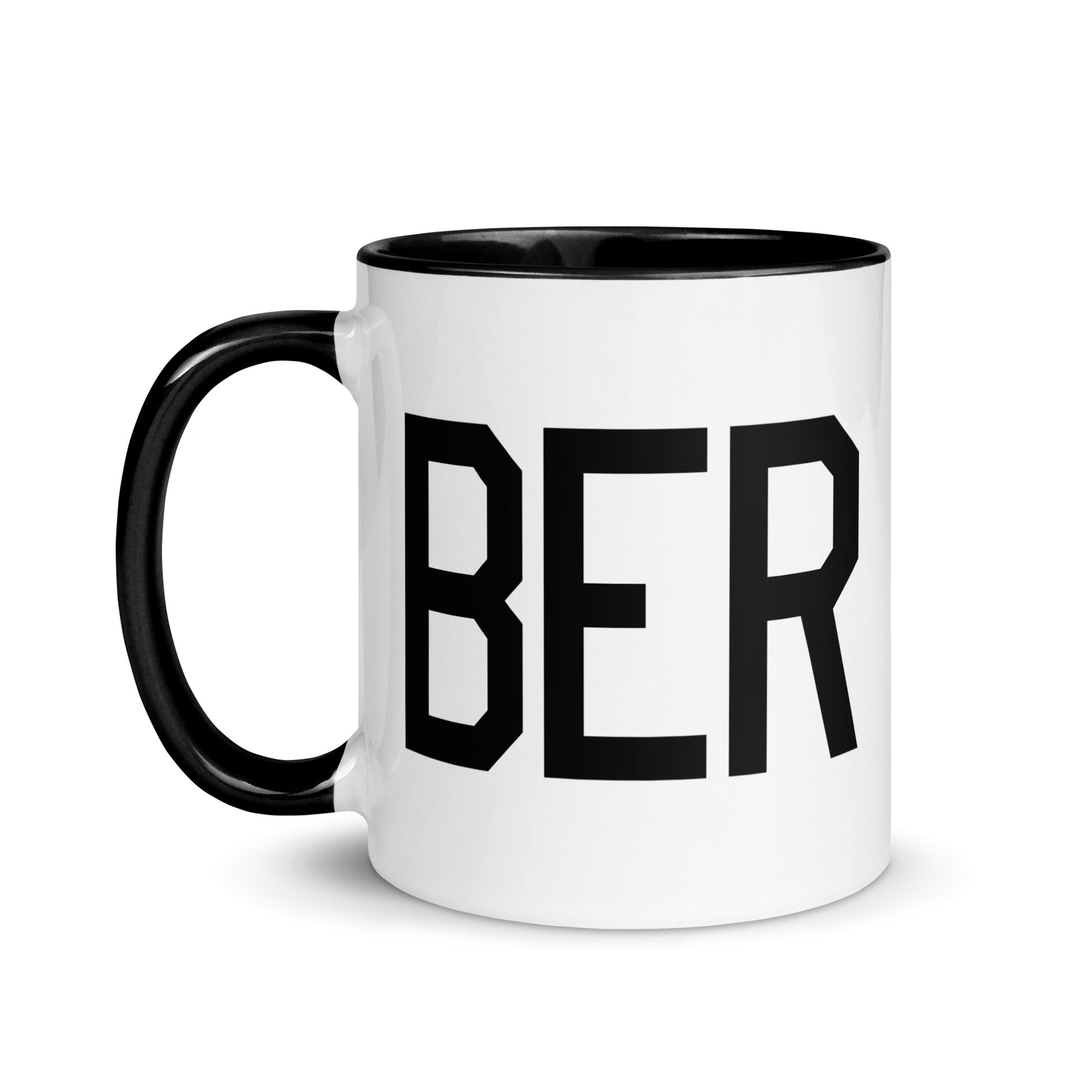 Airport Code Coffee Mug - Black • BER Berlin • YHM Designs - Image 03