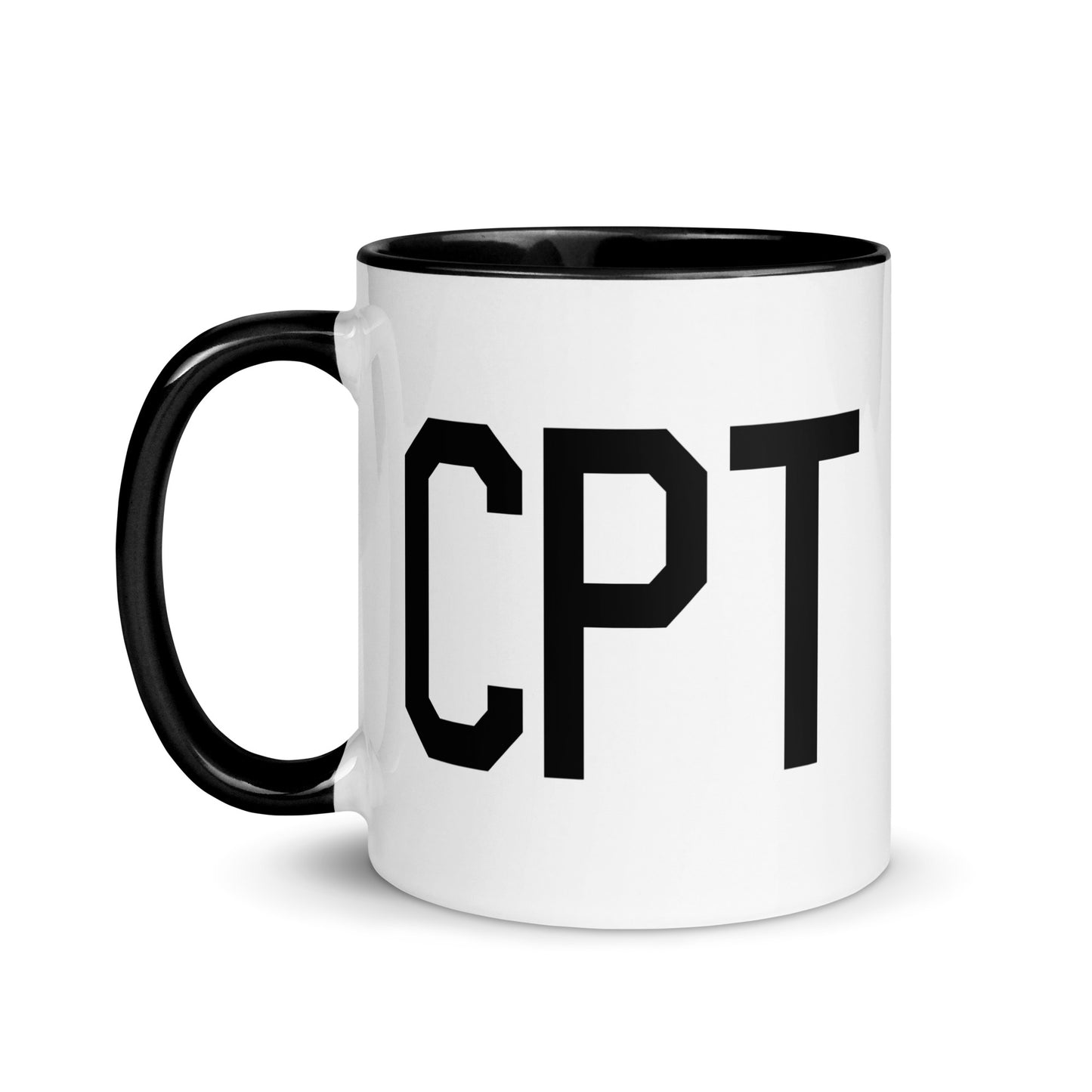 Airport Code Coffee Mug - Black • CPT Cape Town • YHM Designs - Image 03