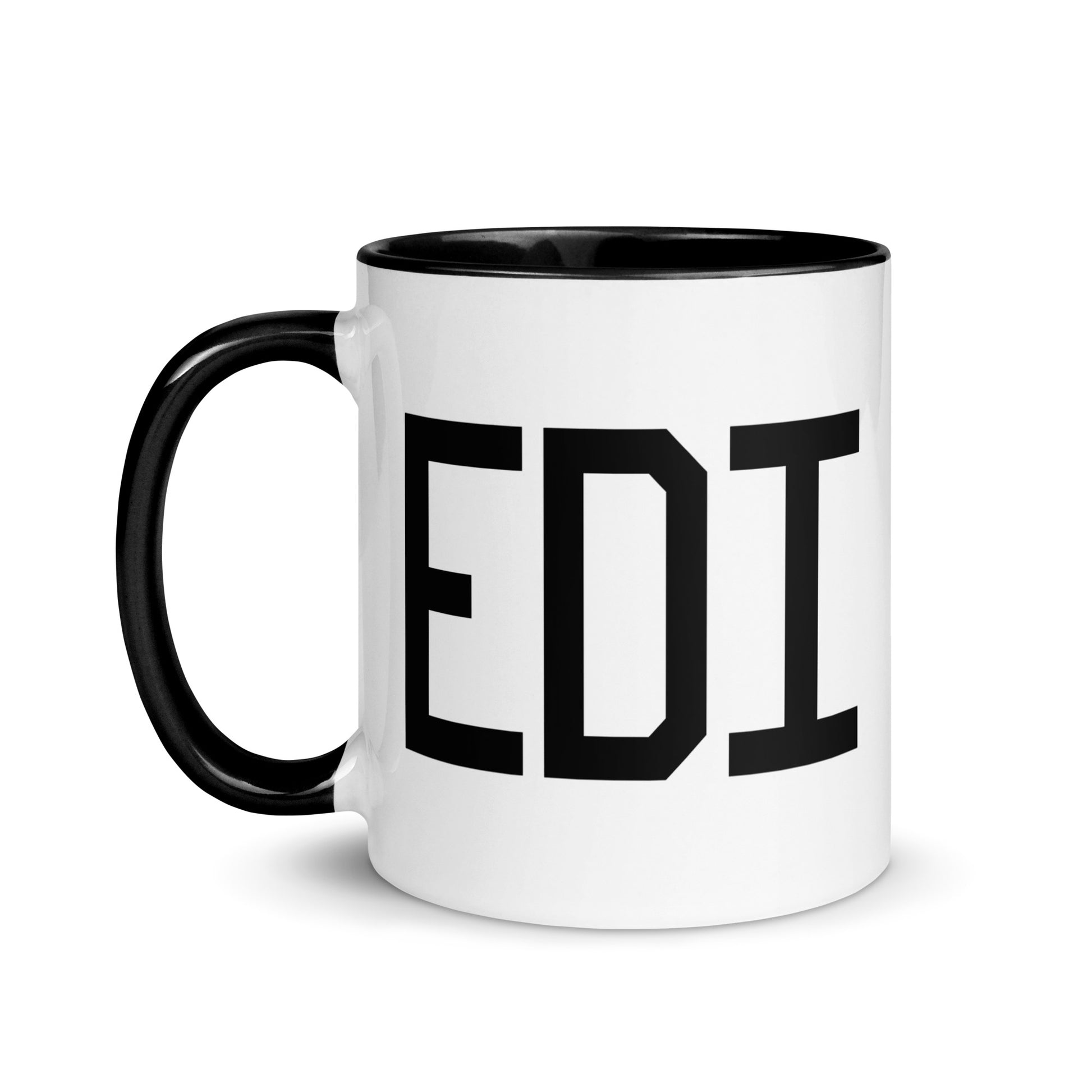 Airport Code Coffee Mug - Black • EDI Edinburgh • YHM Designs - Image 03