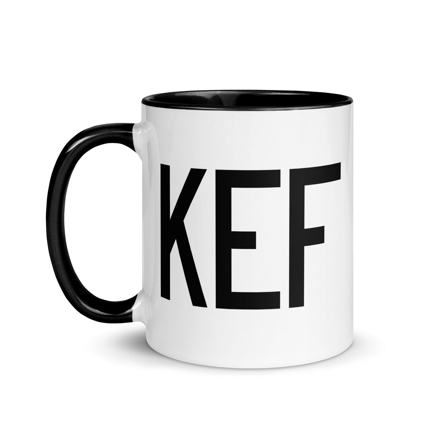 Aviation-Theme Coffee Mug - Black • KEF Reykjavik • YHM Designs - Image 03