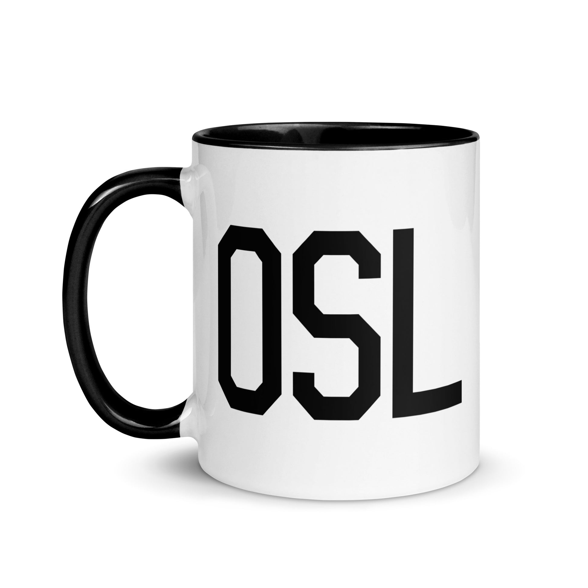 Airport Code Coffee Mug - Black • OSL Oslo • YHM Designs - Image 03