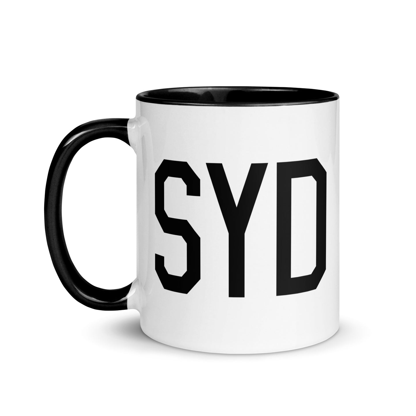 Airport Code Coffee Mug - Black • SYD Sydney • YHM Designs - Image 03