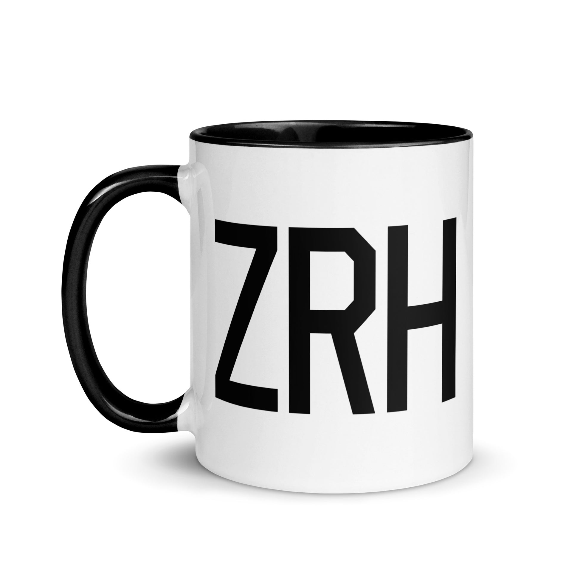 Airport Code Coffee Mug - Black • ZRH Zurich • YHM Designs - Image 03