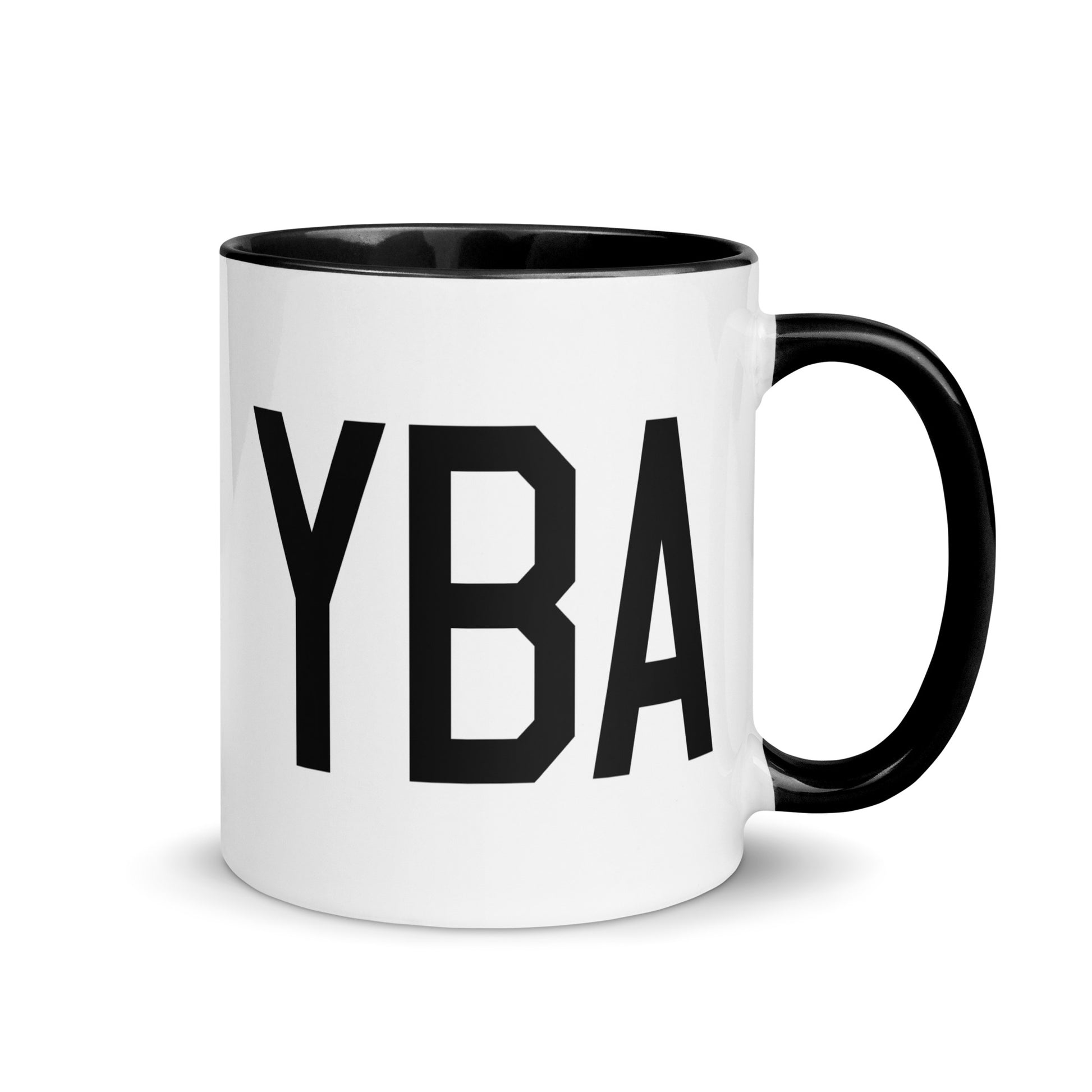 Airport Code Coffee Mug - Black • YBA Banff • YHM Designs - Image 01