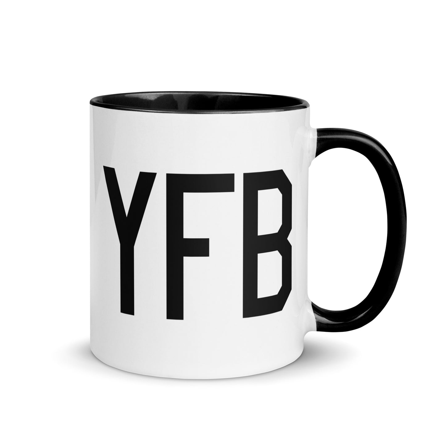 Airport Code Coffee Mug - Black • YFB Iqaluit • YHM Designs - Image 01