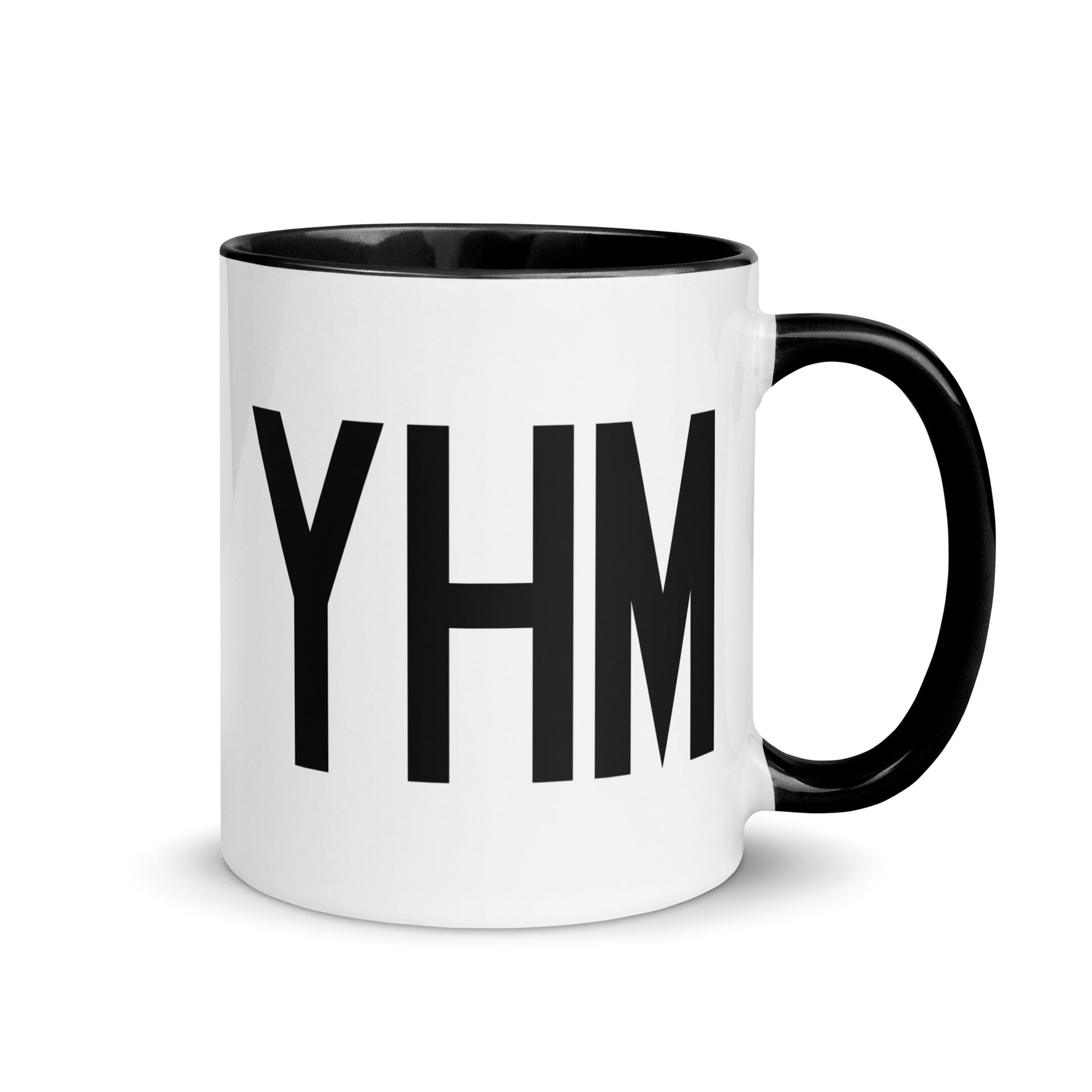 Airport Code Coffee Mug - Black • YHM Hamilton • YHM Designs - Image 01