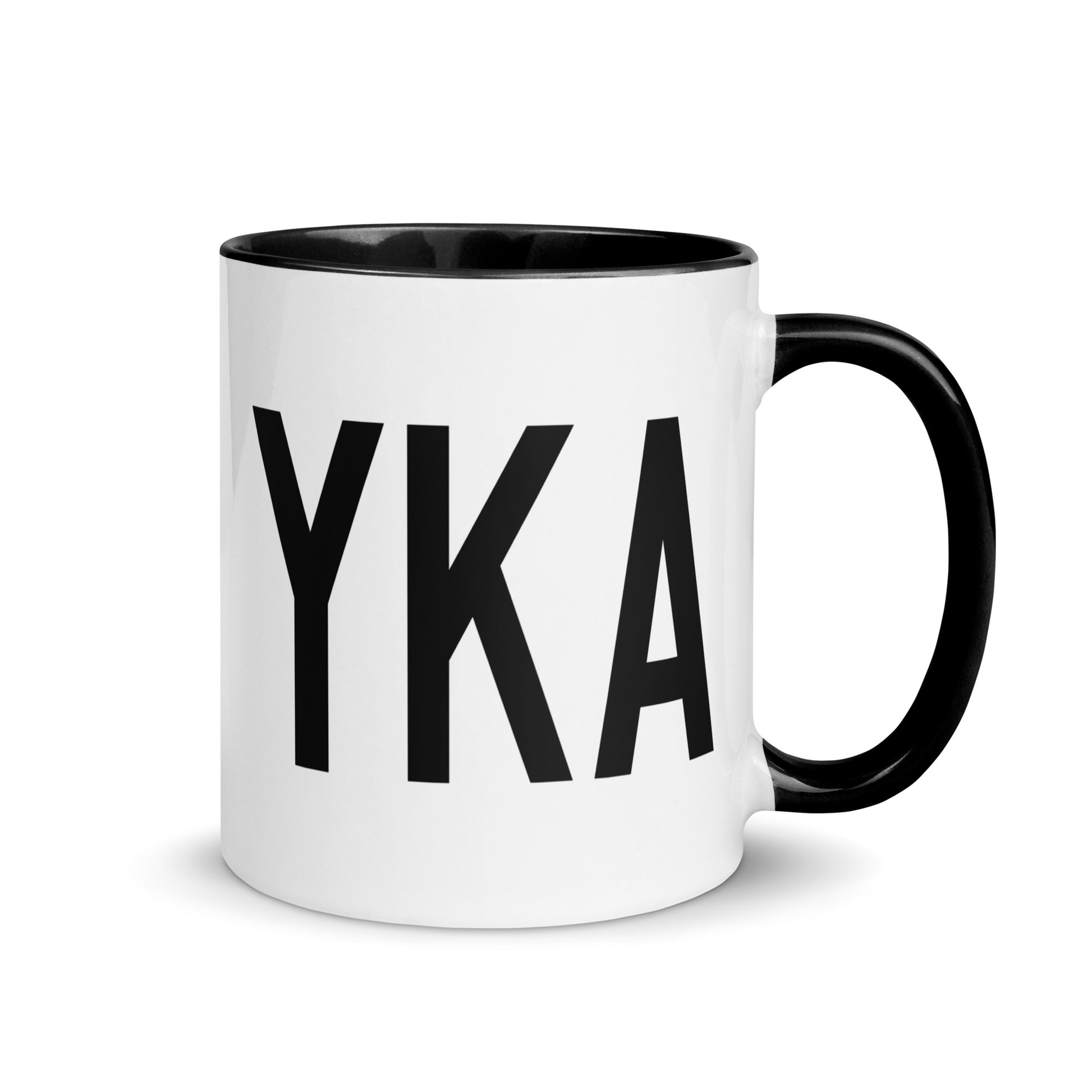 Airport Code Coffee Mug - Black • YKA Kamloops • YHM Designs - Image 01