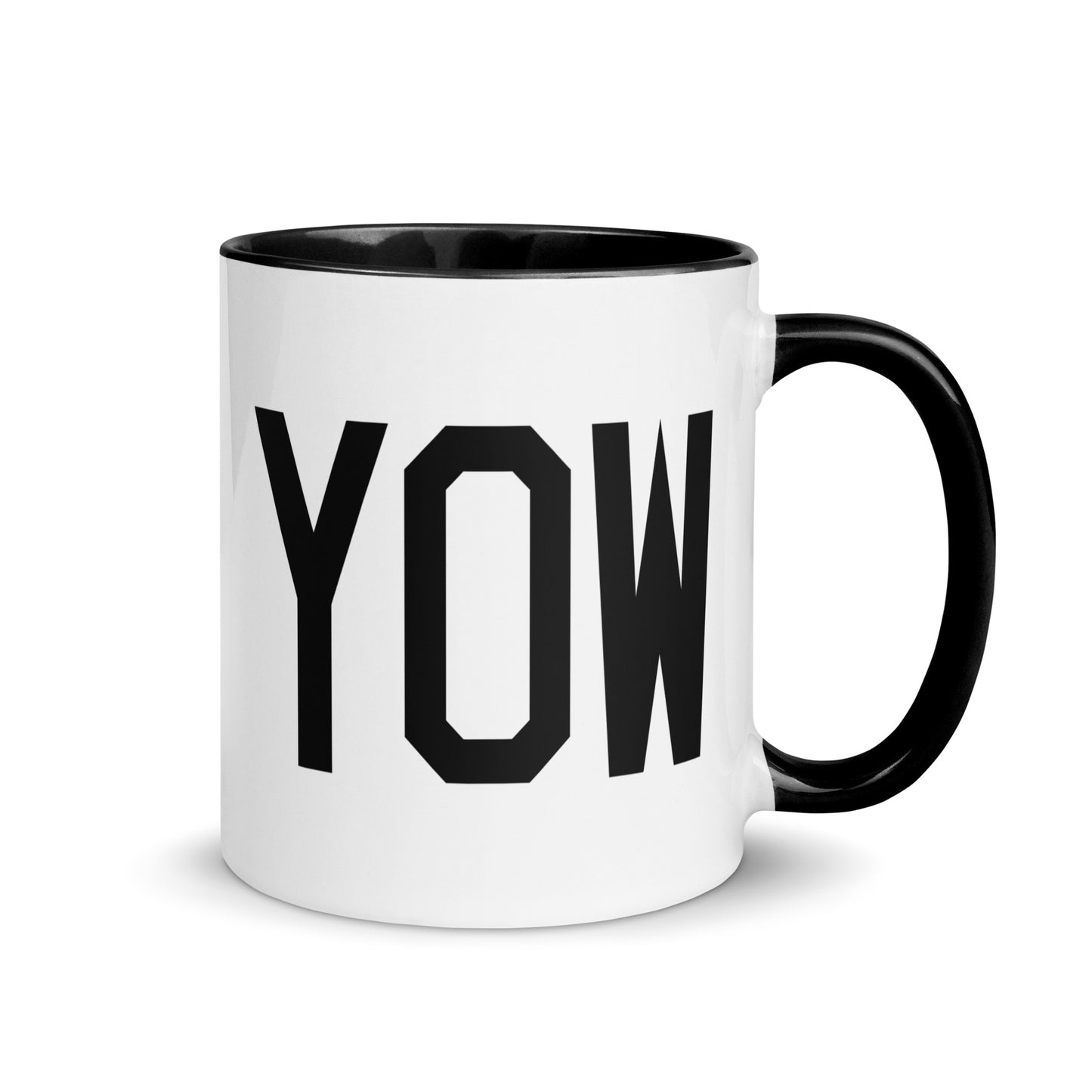 Airport Code Coffee Mug - Black • YOW Ottawa • YHM Designs - Image 01