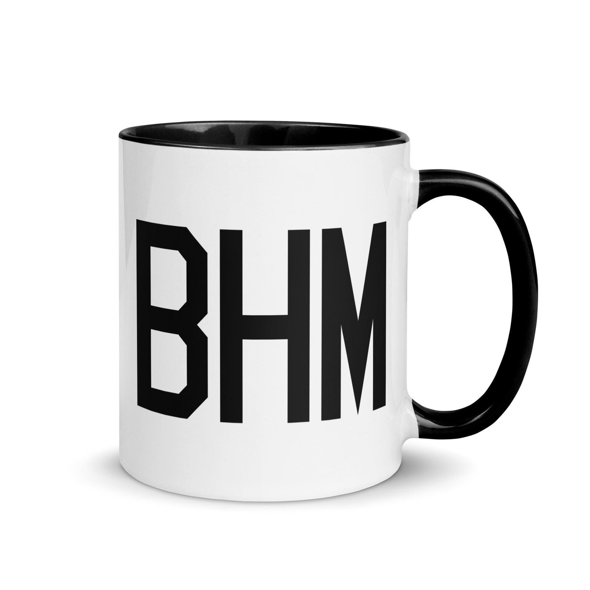 Airport Code Coffee Mug - Black • BHM Birmingham • YHM Designs - Image 01