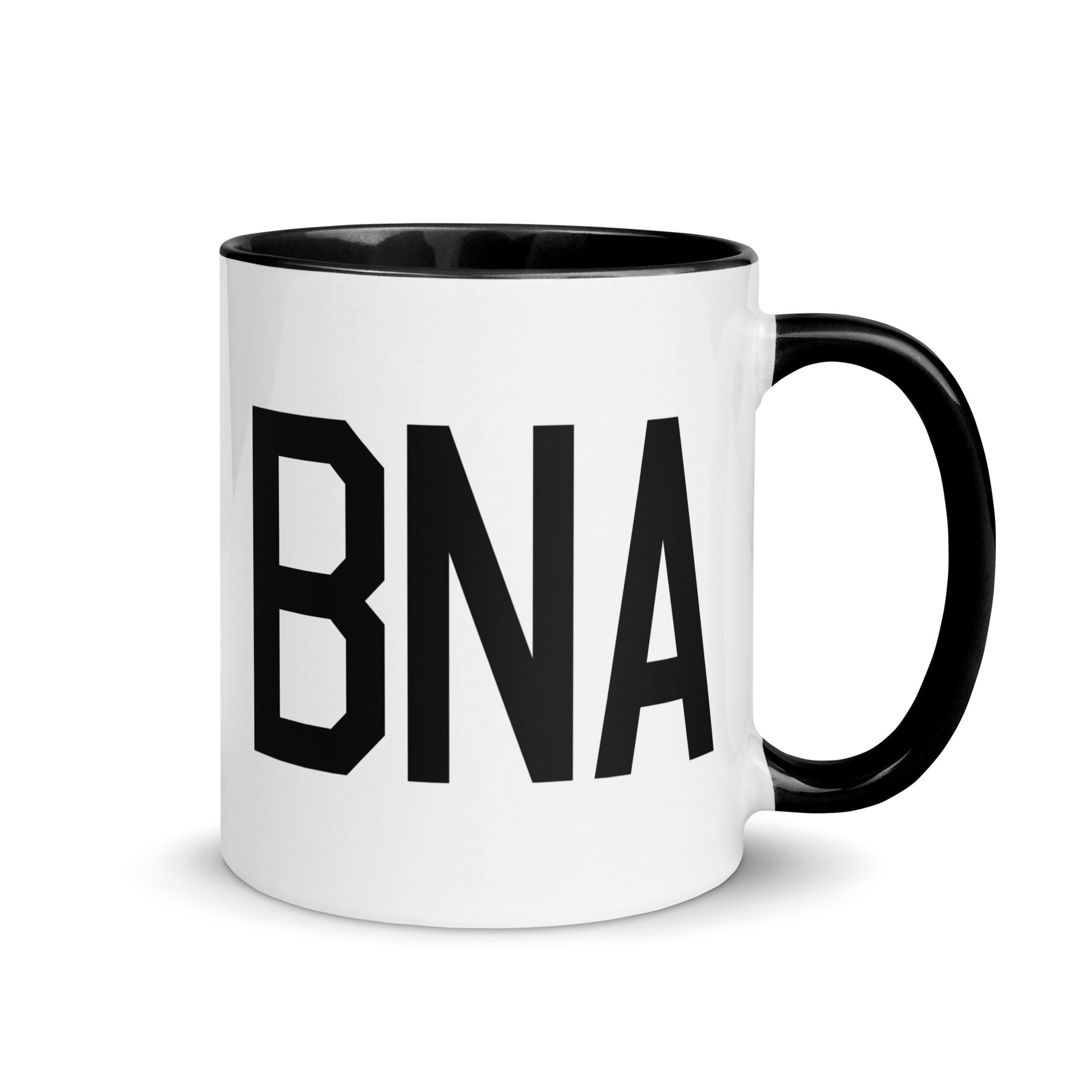 Airport Code Coffee Mug - Black • BNA Nashville • YHM Designs - Image 01