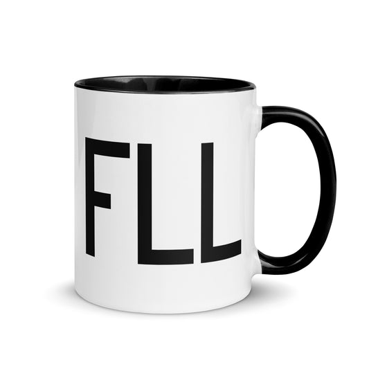 Aviation-Theme Coffee Mug - Black • FLL Fort Lauderdale • YHM Designs - Image 01