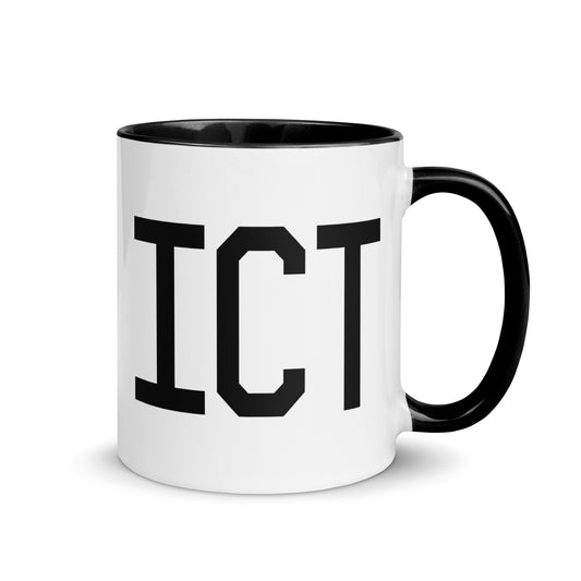 Aviation-Theme Coffee Mug - Black • ICT Wichita • YHM Designs - Image 01