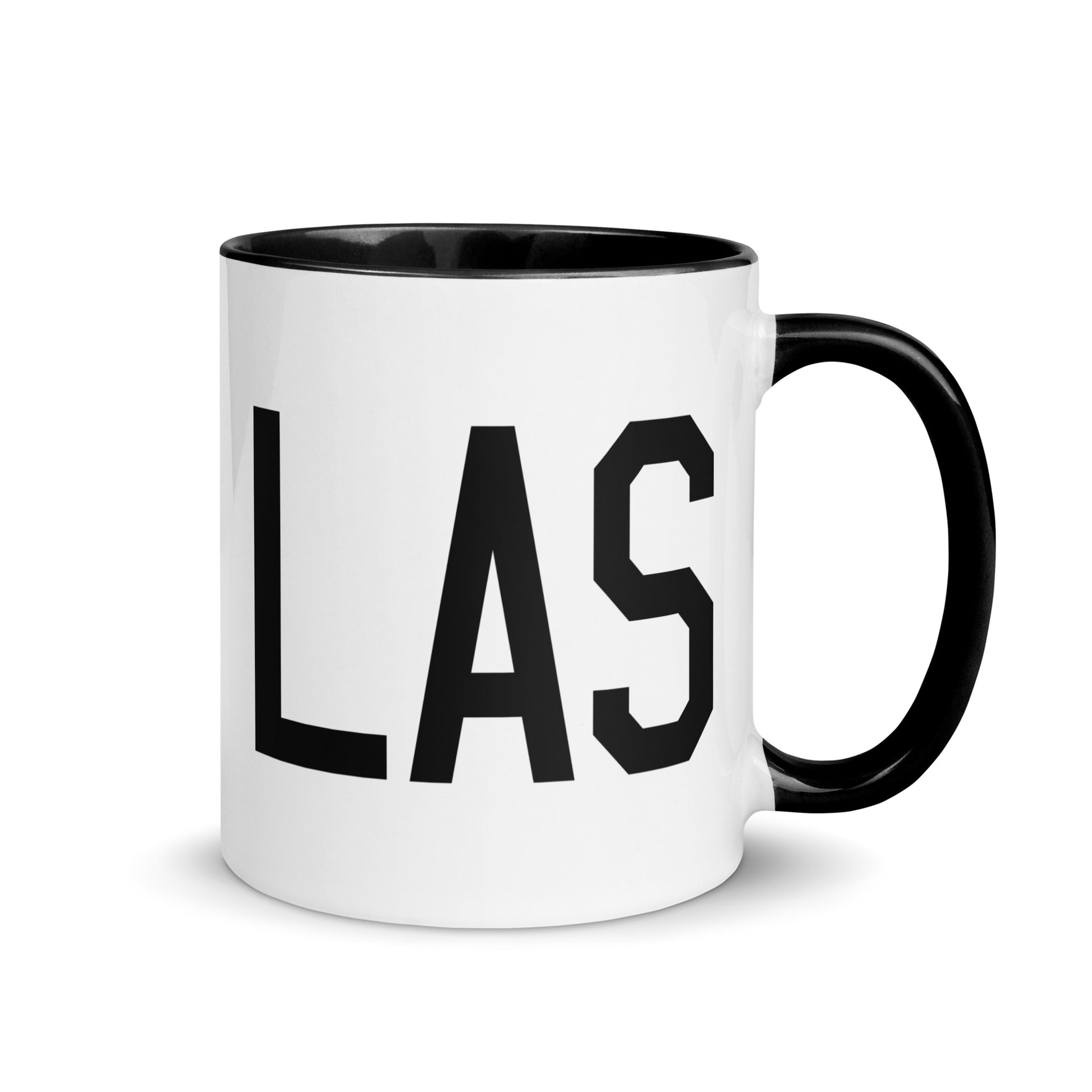 Airport Code Coffee Mug - Black • LAS Las Vegas • YHM Designs - Image 01