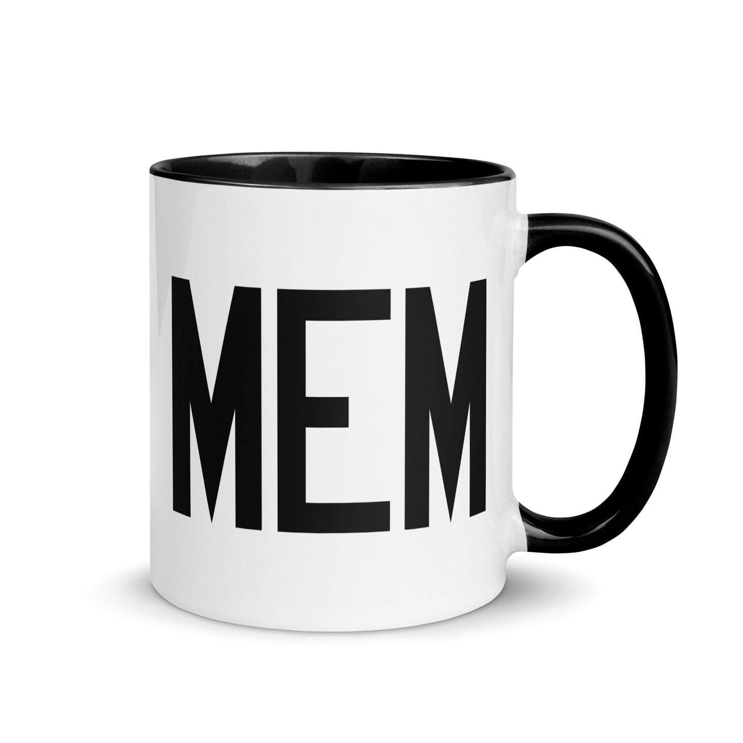 Airport Code Coffee Mug - Black • MEM Memphis • YHM Designs - Image 01